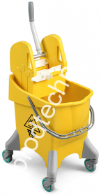 0G006470 Ведро пластиковое на колесах с отжимом TEC, 30л, жёлтый - картинка 1